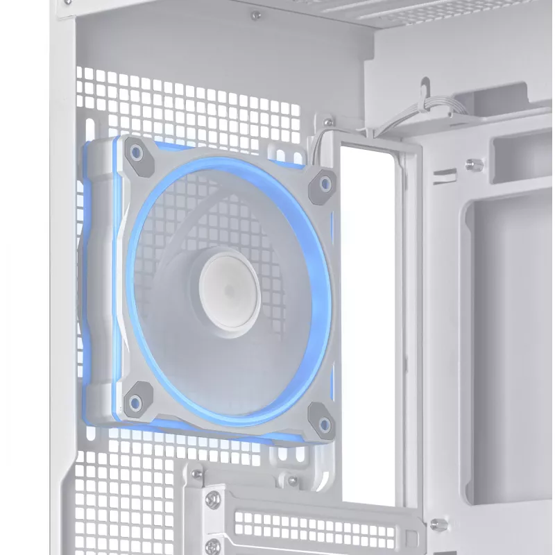 Caja de PC ASUS A31 Plus TG ARGB WHITE Midi Tower — ATX, cristal templado, ARGB, 3x120mm + 1x120mm ventiladores, GPU 38 cm, disipador de CPU 165 mm