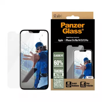 PanzerGlass ® Lámina protectora de pantalla iPhone 17e | 16e | 14 | 13 | 13 Pro | Classic Fit con EasyAligner