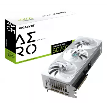 Tarjeta gráfica GIGABYTE GeForce RTX 5070 Ti 16GB GDDR7, PCIe 5.0, 8960 CUDA, 30000 MHz, 256-Bit, WINDFORCE 3X, blanco