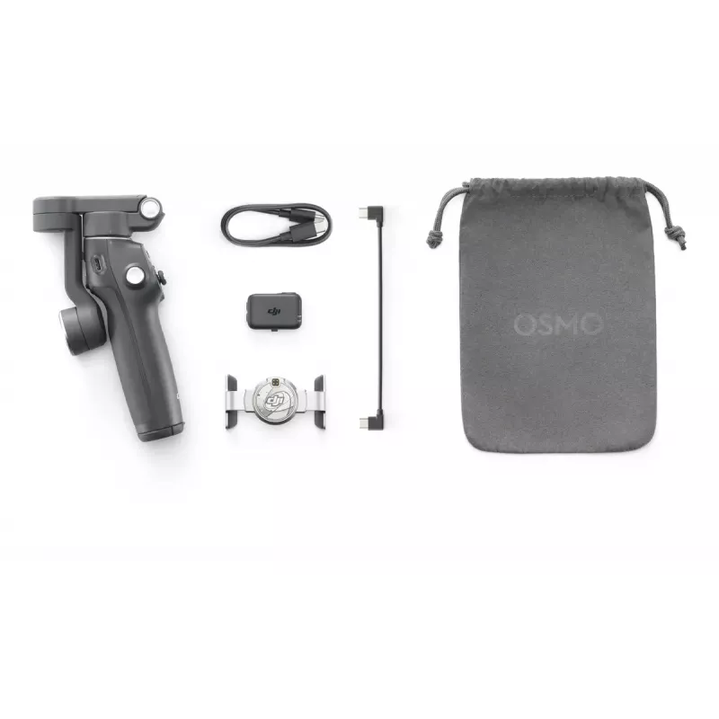 DJI Osmo Mobile 7P estabilizador gimbal para smartphone, estabilización de 3 ejes, ActiveTrack 7.0, varilla telescópica, Bluetooth 5.3, gris oscuro