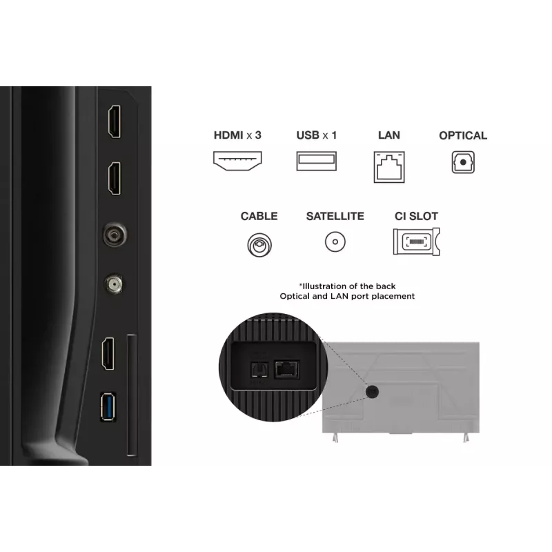 Televisor TCL V6C 43 pulgadas 4K Ultra HD DLED, Direct-LED, Google TV, HDR10+, 3840×2160, 60Hz, 20W