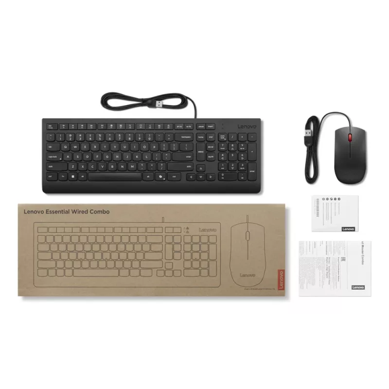 Lenovo 4X31R64446 Teclado y ratón con USB universal Nórdico Negro