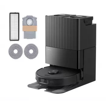 Robot aspirador Roborock Qrevo Edge 5V1 — sin bolsa, depósito de polvo 0,325 L, base 2,7 L, Li-Ion 5200 mAh, 190 min de autonomía, 60,4 dB, negro