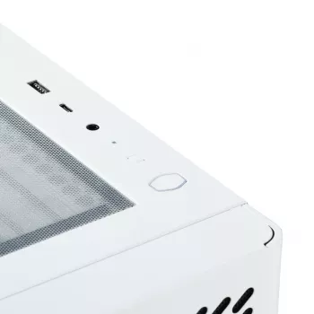 Caja de PC Cooler Master Elite 502 Midi Tower Blanca — ATX, 3x 120 mm frontal, 120 mm trasero, fuente de alimentación inferior, compatible con unidades de 2,5 inch/3,5 inch
