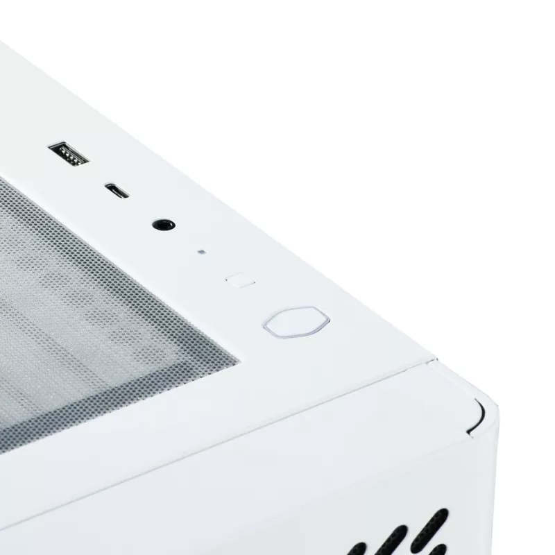 Caja de PC Cooler Master Elite 502 Midi Tower Blanca — ATX, 3x 120 mm frontal, 120 mm trasero, fuente de alimentación inferior, compatible con unidades de 2,5 inch/3,5 inch