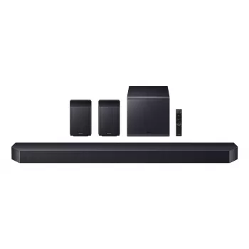 Barra de sonido Samsung HW-Q990F 11.1.4 canales, 756 W, negra, subwoofer inalámbrico, HDMI, Wi‑Fi