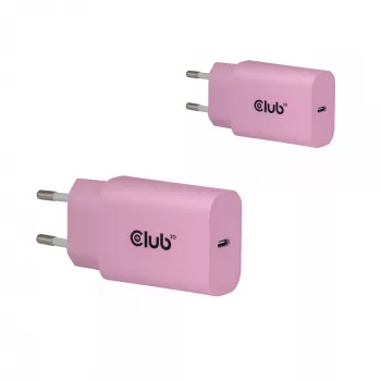 CLUB3D pack de 2 cargadores USB C 30 vatios blanco, interior, AC, rosa