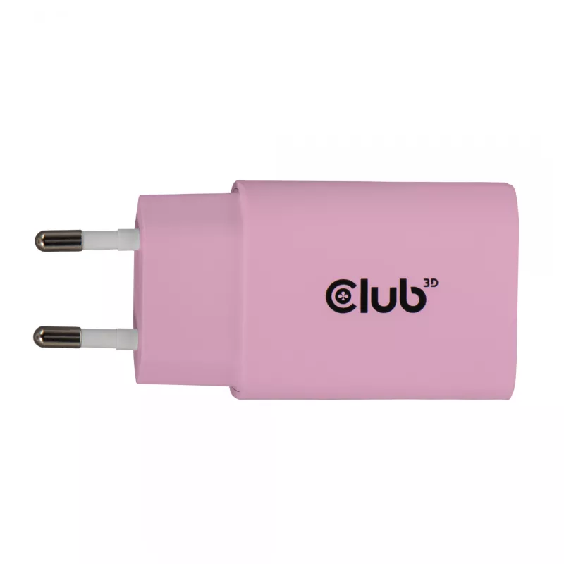 CLUB3D pack de 2 cargadores USB C 30 vatios blanco, interior, AC, rosa