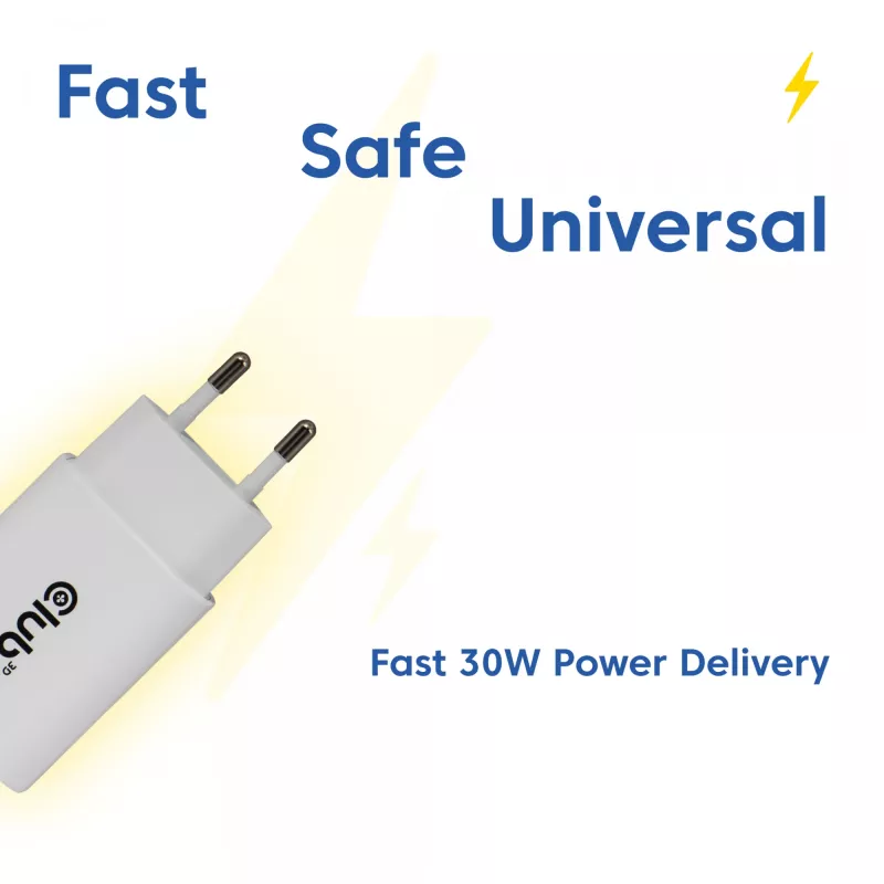 Cargador USB‑C pack de 2 CLUB3D CAC-3020, 30 W en total, blanco