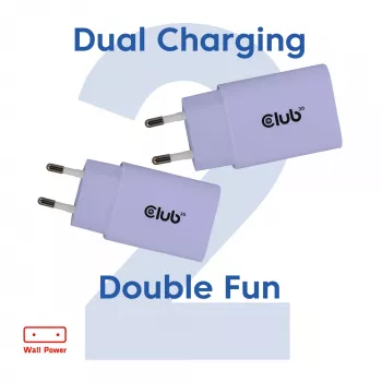 Fuente de alimentación club 3d cargador USB-C 30W pack de 2 compacto para móviles y tablets
