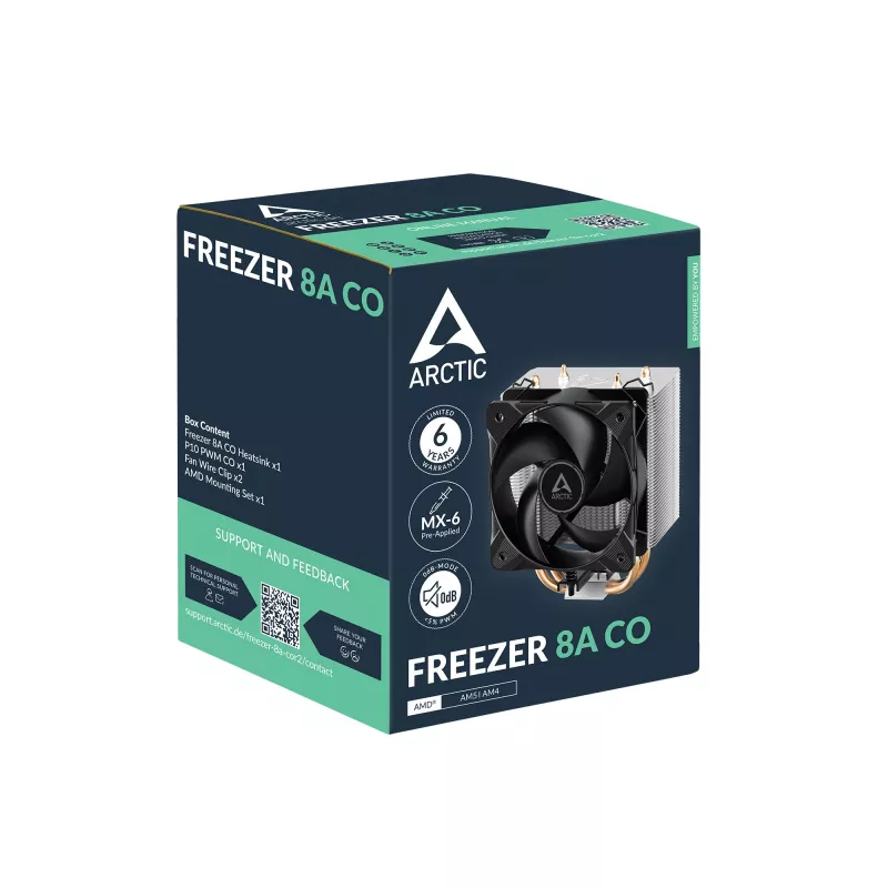 ARCTIC Freezer 8A - CO Disipador CPU AMD compacto para funcionamiento continuo
