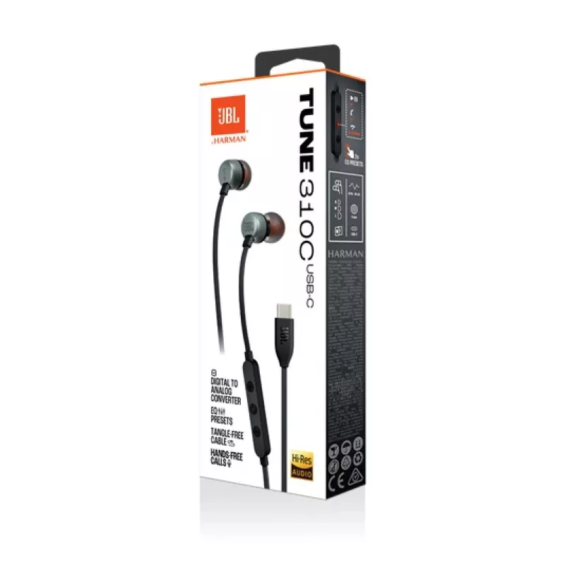 Auriculares JBL Tune 310C con cable In-Ear llamadas/música USB Type-C negro