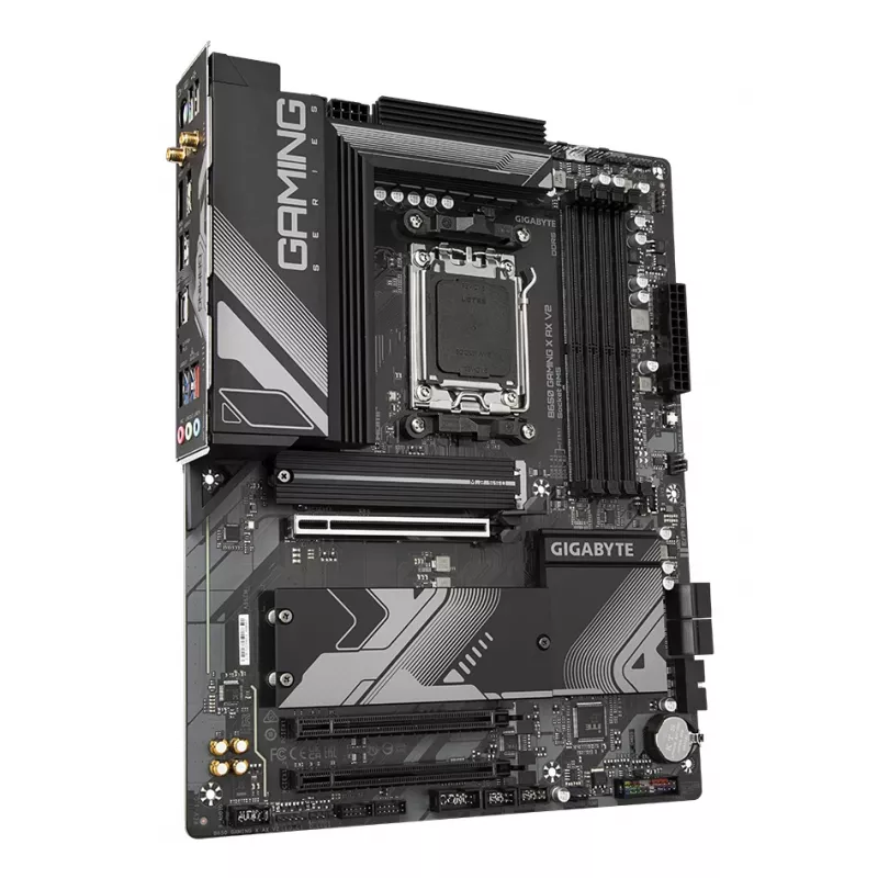 GIGABYTE B650 GAMING X AX V2 Placa base - CPUs AMD Ryzen serie 9000, VRM de 8+2+2 fases, hasta 8000MHz DDR5 (OC), 1xPCIe 5.0 + 2xPCIe 4.0 M.2, 2.5GbE LAN, WIFI 6E, USB 3.2 Gen 2