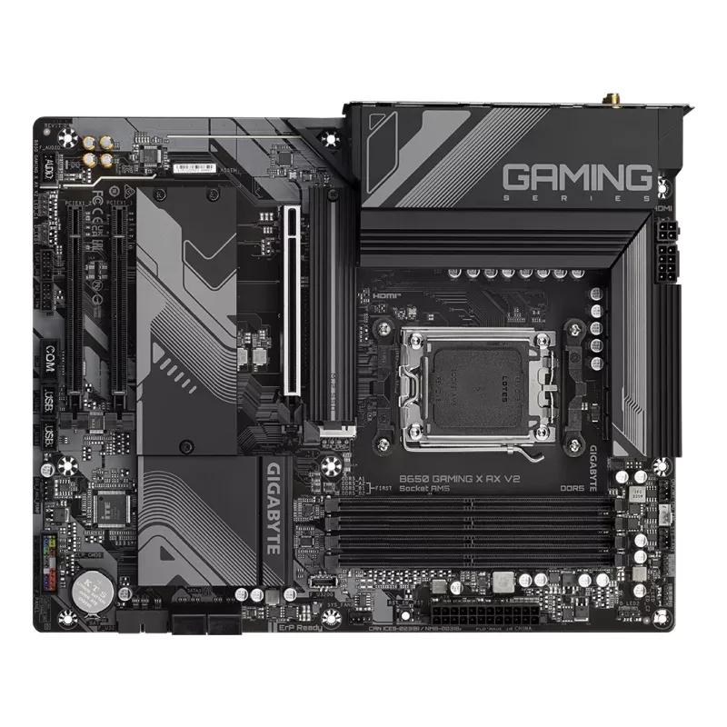 GIGABYTE B650 GAMING X AX V2 Placa base - CPUs AMD Ryzen serie 9000, VRM de 8+2+2 fases, hasta 8000MHz DDR5 (OC), 1xPCIe 5.0 + 2xPCIe 4.0 M.2, 2.5GbE LAN, WIFI 6E, USB 3.2 Gen 2