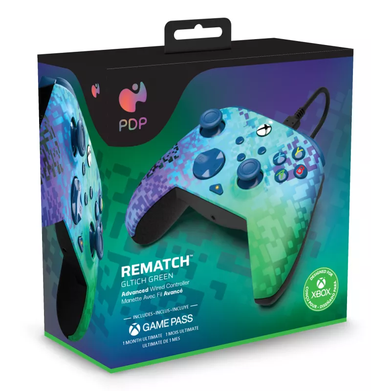 “PDP Rematch Advanced” Negro, Verde USB Mando de juegos Analógico / Digital PC, Xbox One, Xbox Series S, Xbox Series X