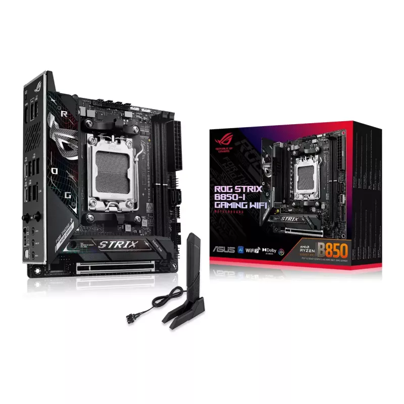 Placa base ASUS ROG STRIX B850-I GAMING WIFI, AMD B850, Socket AM5, mini ITX, 2x DDR5, Wi‑Fi 7, 2.5Gb LAN