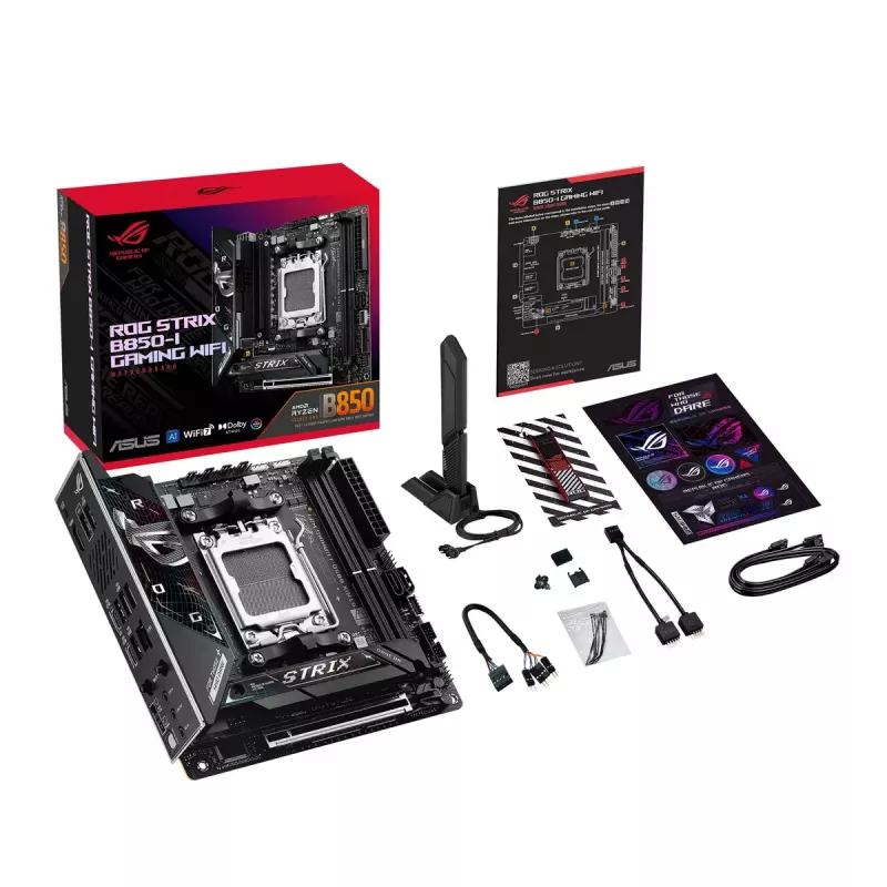 Placa base ASUS ROG STRIX B850-I GAMING WIFI, AMD B850, Socket AM5, mini ITX, 2x DDR5, Wi‑Fi 7, 2.5Gb LAN