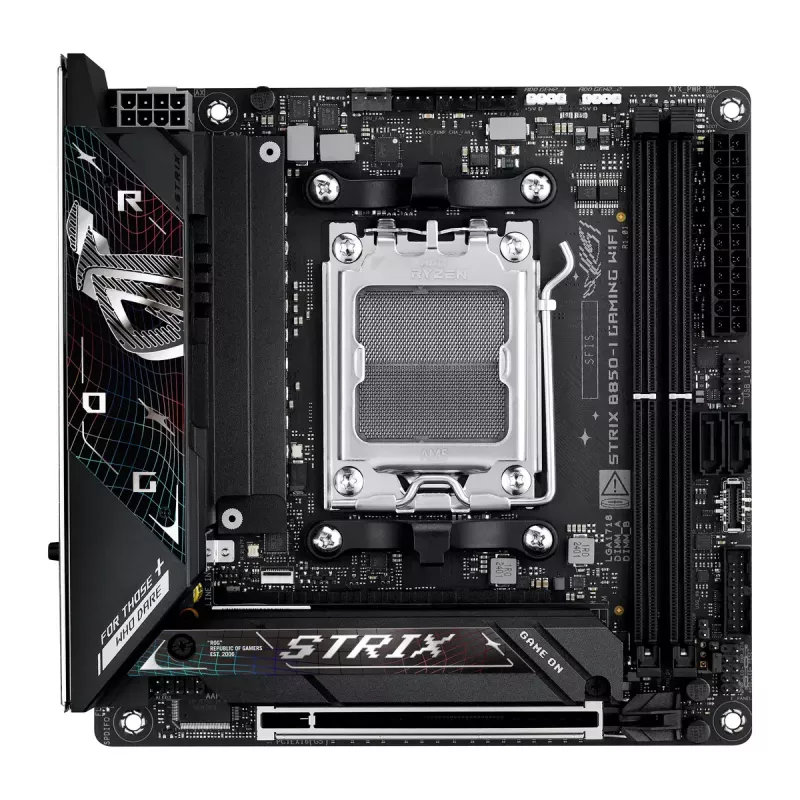 Placa base ASUS ROG STRIX B850-I GAMING WIFI, AMD B850, Socket AM5, mini ITX, 2x DDR5, Wi‑Fi 7, 2.5Gb LAN