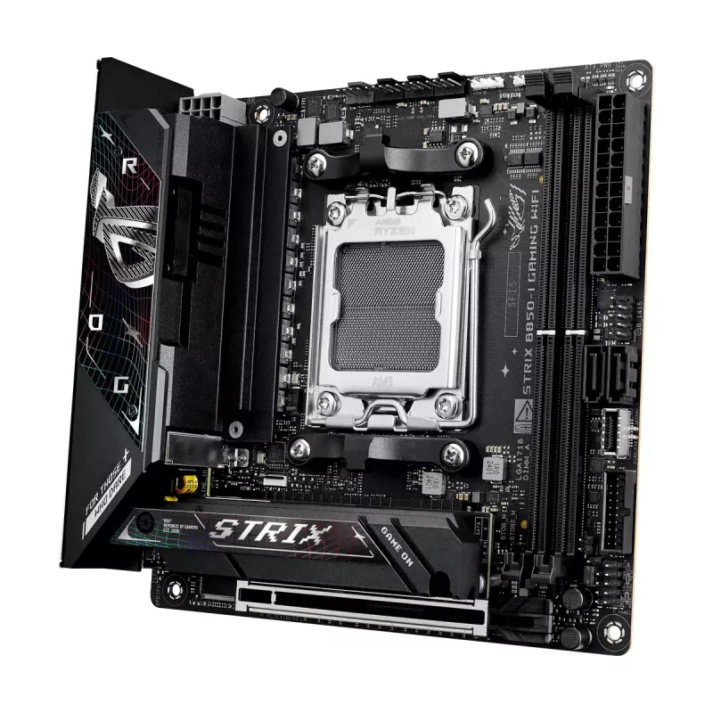 Placa base ASUS ROG STRIX B850-I GAMING WIFI, AMD B850, Socket AM5, mini ITX, 2x DDR5, Wi‑Fi 7, 2.5Gb LAN