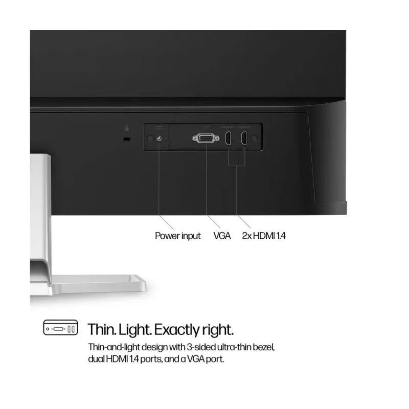 Monitor HP Series 5 FHD 532sf de 31.5 inch, panel VA 1920×1080, 100 Hz, 300 cd/m², contraste 3000:1, HDMI×2 + VGA, inclinable, plateado