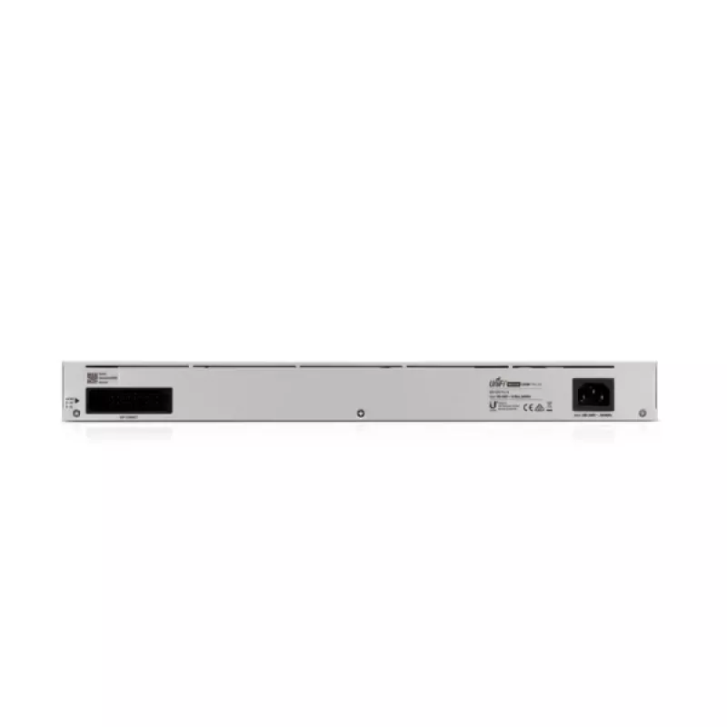 Switch gestionado UBIQUITI USW-PRO-24-EU — 24× Gigabit RJ-45, 2× SFP+, L2/L3, montaje en rack, plateado