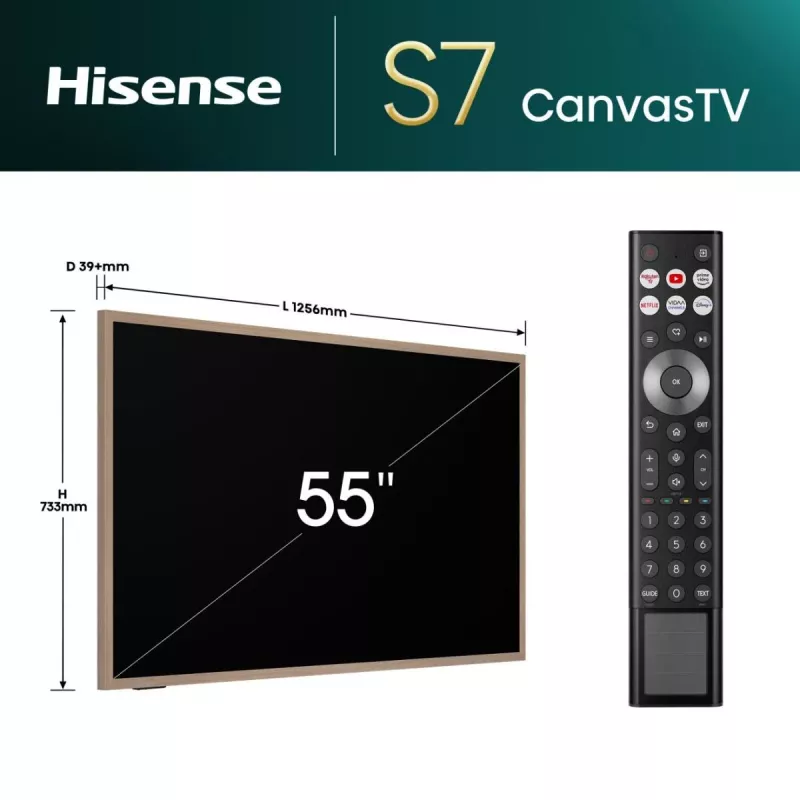 Hisense TV Canvas S7NQTUK de 55