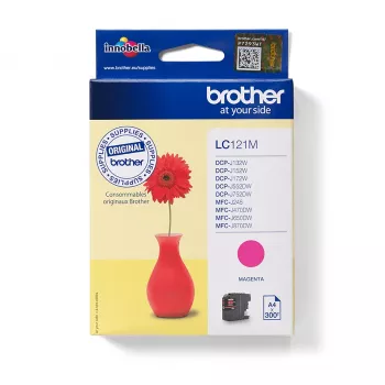 Cartucho Brother LC 121M Magenta 300 páginas Tinta
