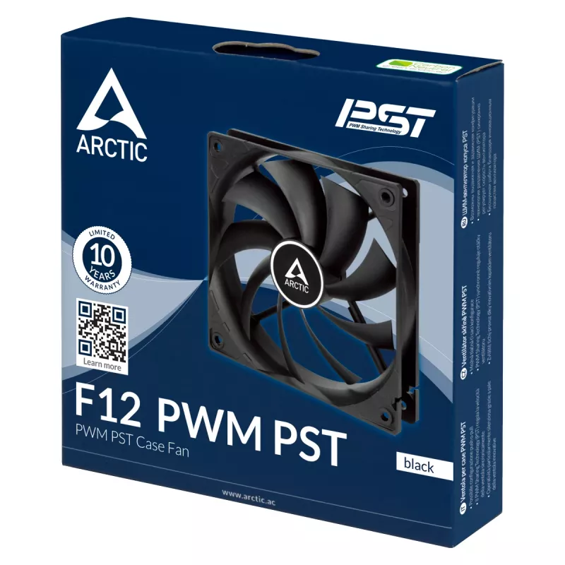 ARCTIC F12 PWM PST Ventilador de caja de 120 mm, ventilador, 12 cm, 230 U/min, 1350 U/min, 0,3 Sone, 90,1 m³/h