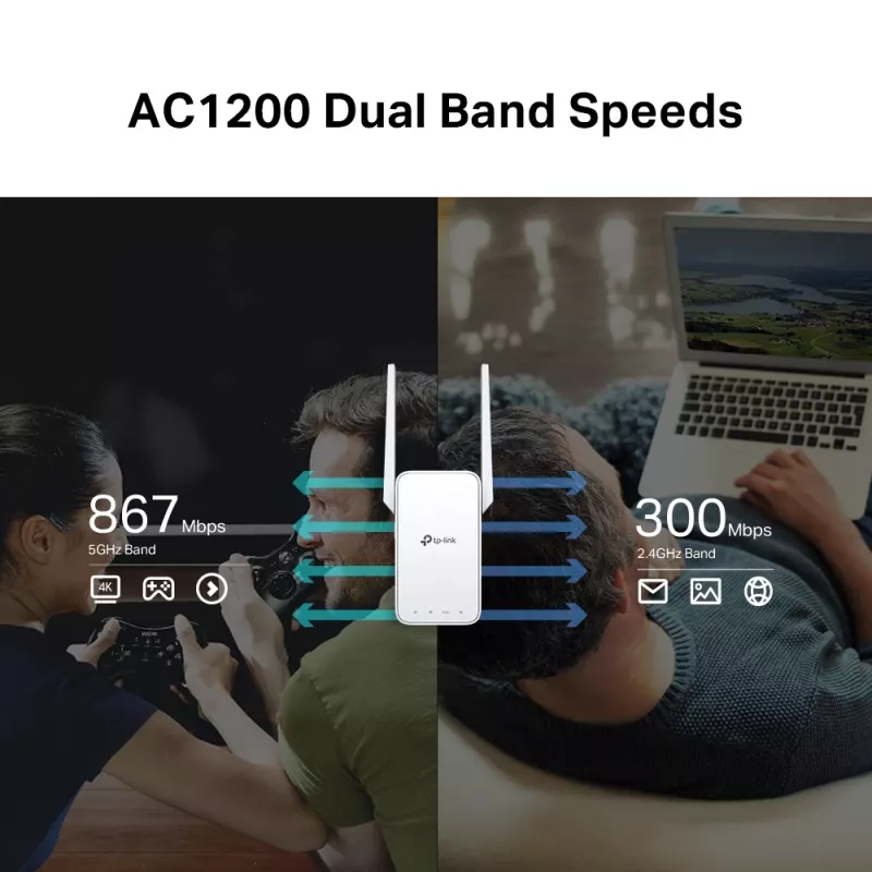 Repetidor de red TP-Link AC1200 Mesh amplificador de cobertura Wi-Fi