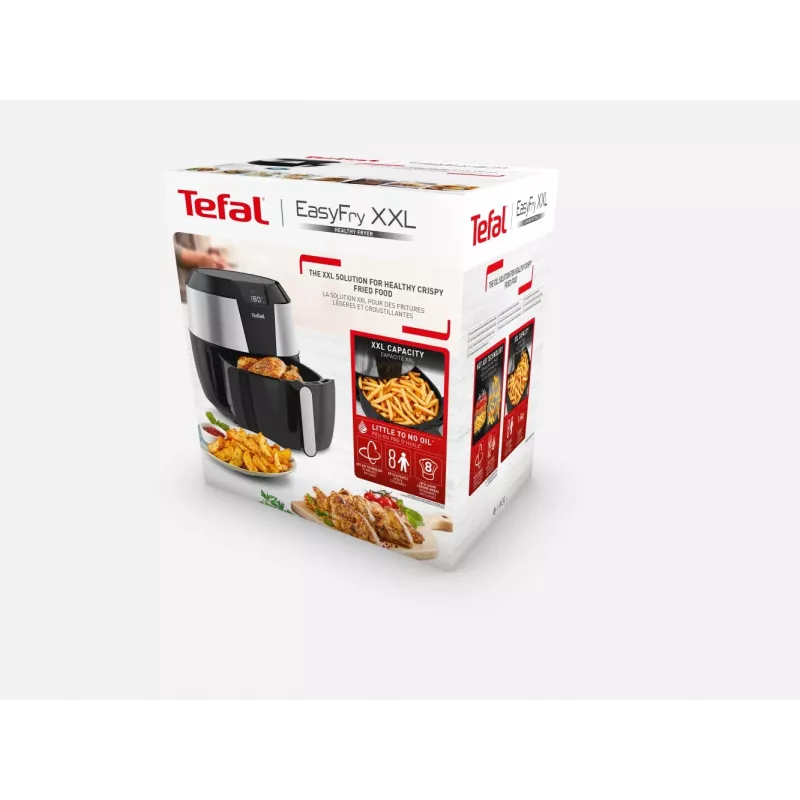 Freidora de aire Tefal Easy Fry EY701D Single 5,6 L independiente 1850 W negra, acero inoxidable