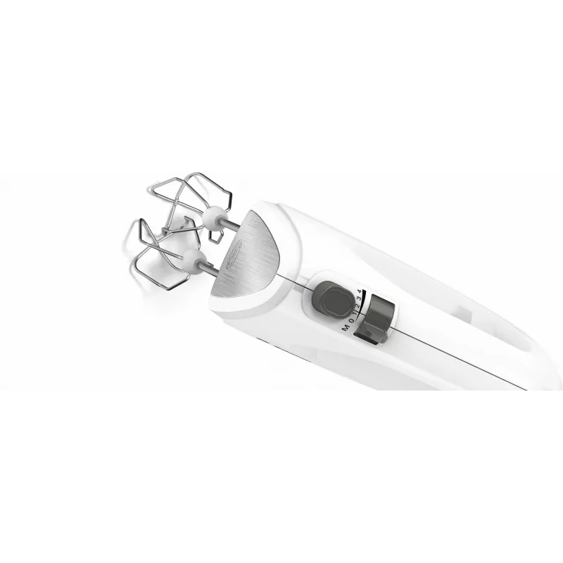 Batidora de mano Bosch MFQ24200 — 400 W, 4 velocidades, turbo, acero cepillado/blanco