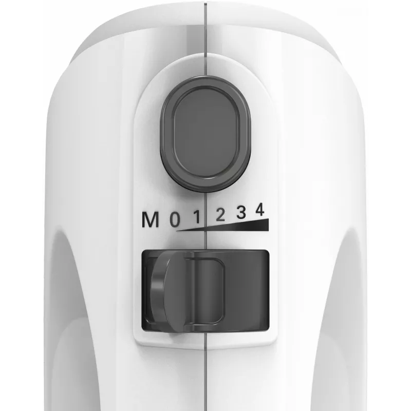 Batidora de mano Bosch MFQ24200 — 400 W, 4 velocidades, turbo, acero cepillado/blanco
