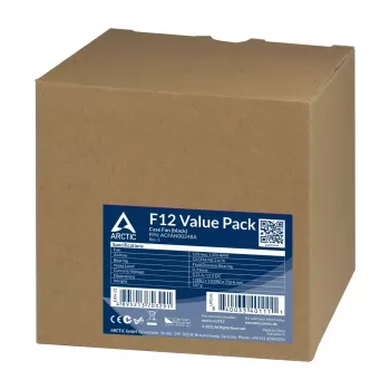 ARCTIC F12 ventilador de caja estándar 120 mm, pack de 5, negro