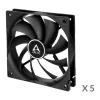 ARCTIC F12 ventilador de caja estándar 120 mm, pack de 5, negro