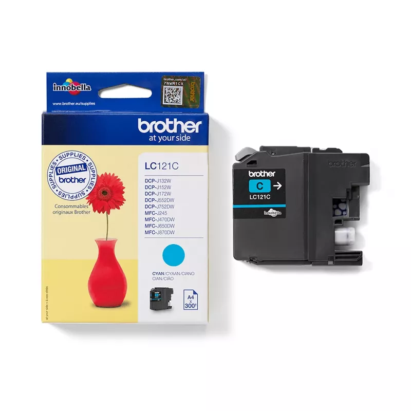 Brother LC121C cartucho de tinta, 1 ud., original cian