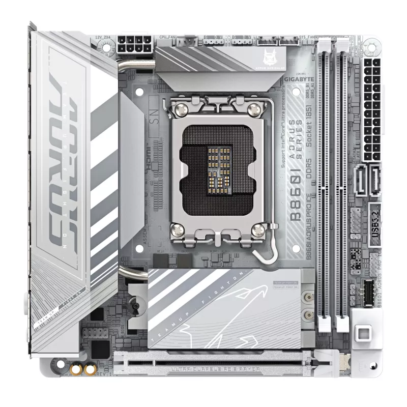 Placa base GIGABYTE B860I AORUS PRO ICE, Intel B860, LGA 1851, Mini-ITX