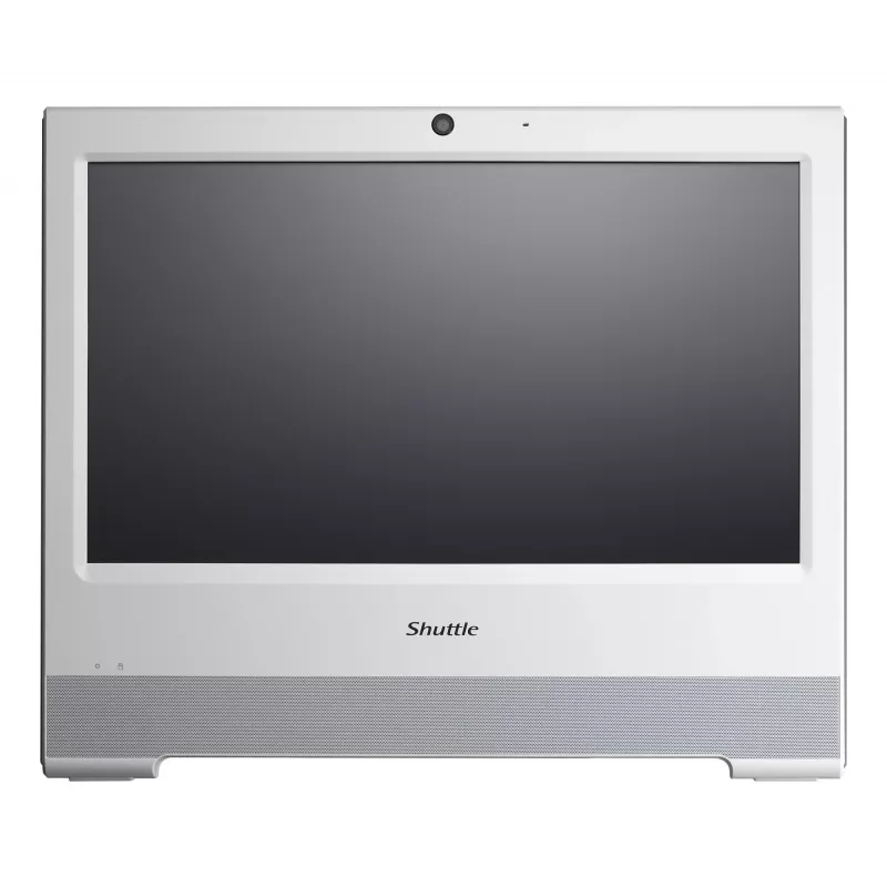 Shuttle XPC X50V9 barebone todo en uno, pantalla táctil de 15,6 pulgadas 1366×768, Intel Celeron 7305, Wi-Fi, LAN, HDMI, 90 W, sin sistema operativo, blanco