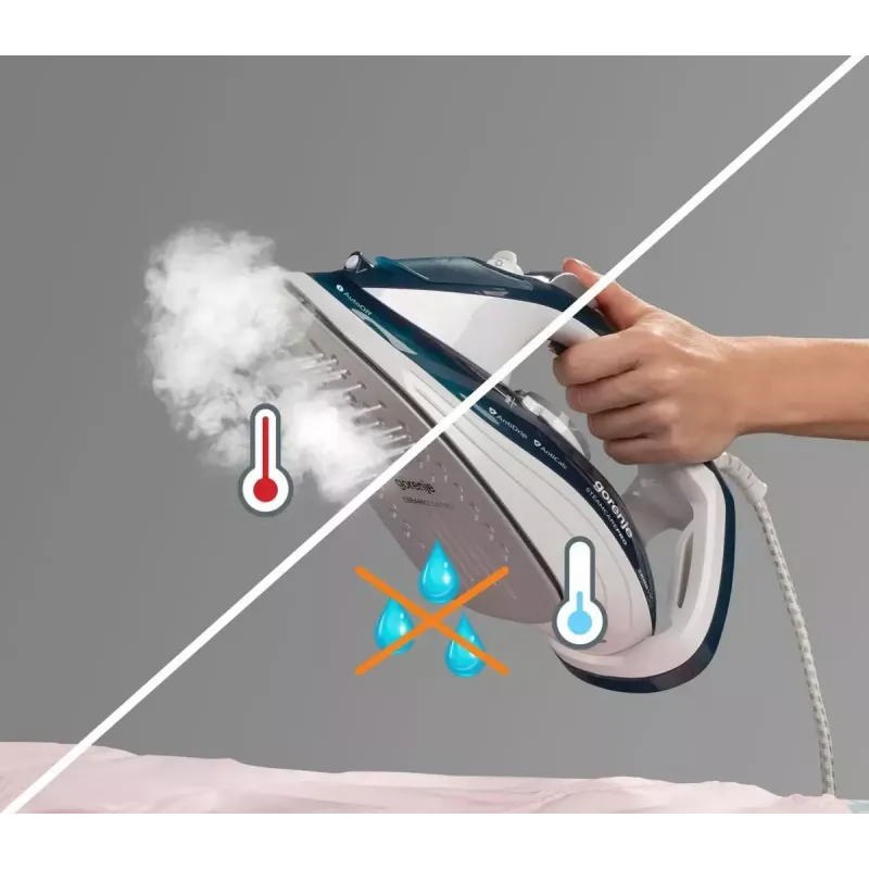 Plancha a vapor Gorenje SIH2800TQC con suela cerámica 2800 W azul