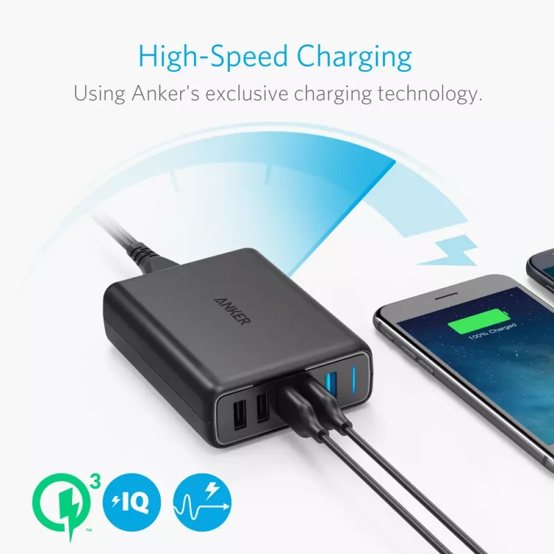 ANKER Powerport Speed 5 2x Quick Charge 3.0 Eu negro