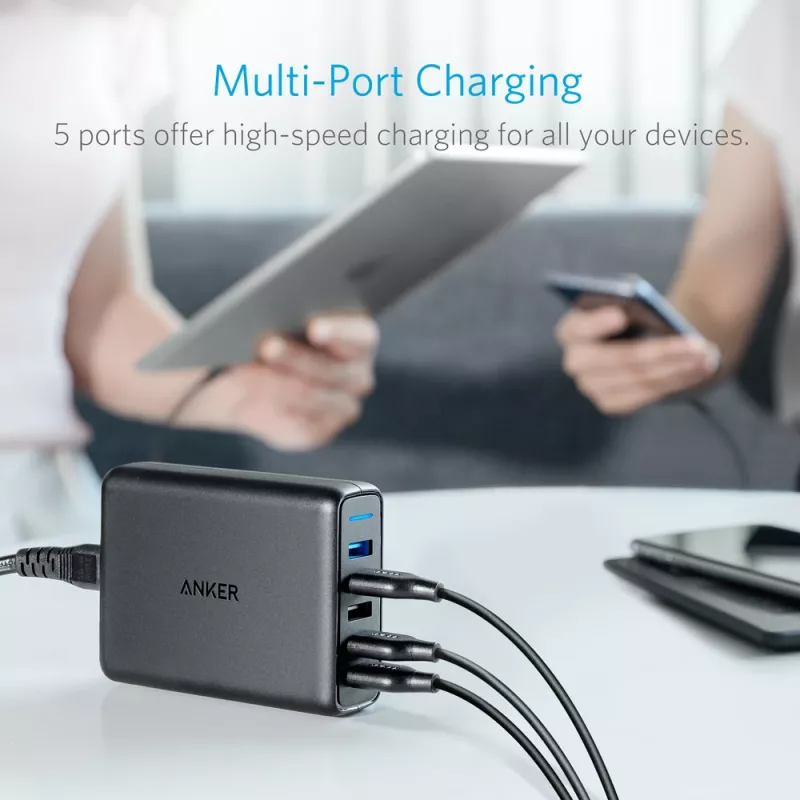 ANKER Powerport Speed 5 2x Quick Charge 3.0 Eu negro