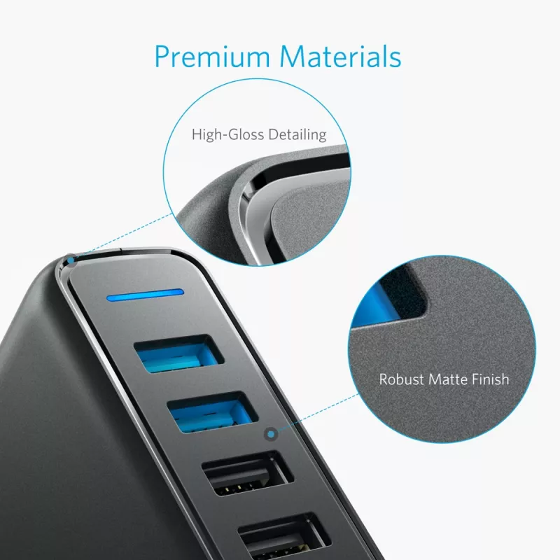 ANKER Powerport Speed 5 2x Quick Charge 3.0 Eu negro