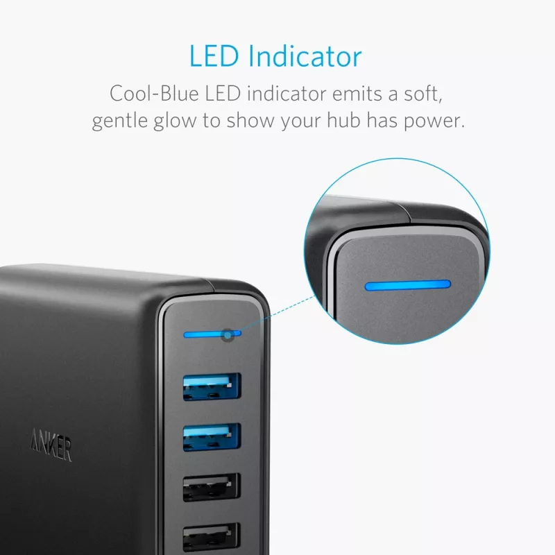 ANKER Powerport Speed 5 2x Quick Charge 3.0 Eu negro