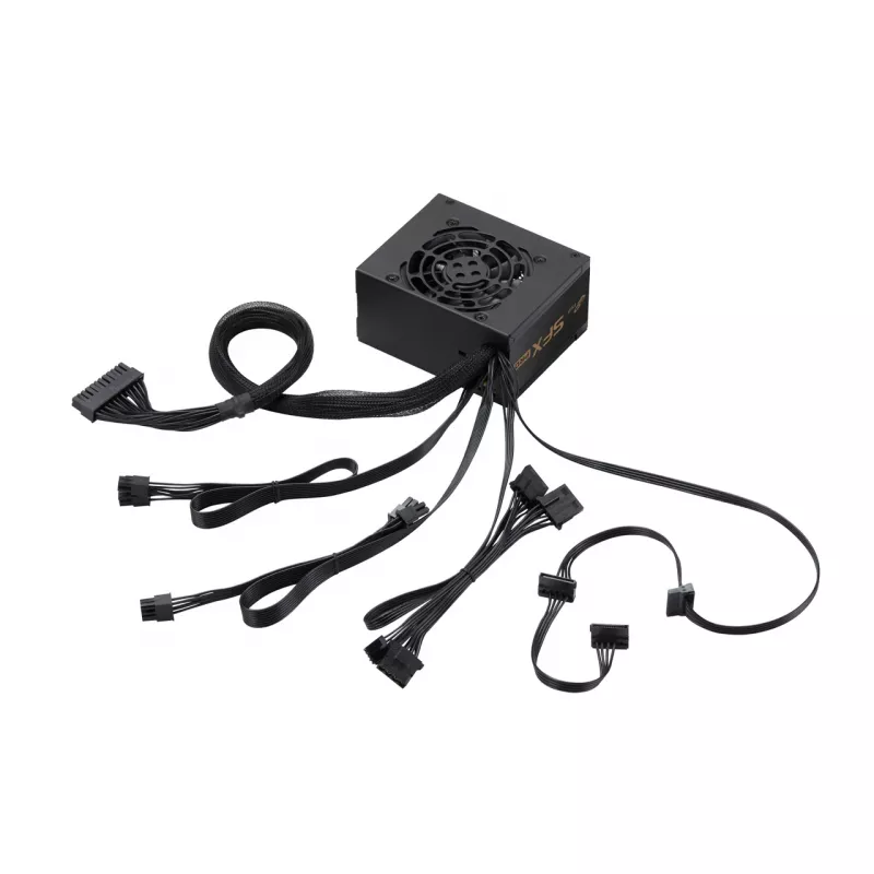 Fuente de alimentación FSP SFX PRO 450W SFX SFX3.3 Negra, 450 W, 100 - 240 V, 50 - 60 Hz, 6 A, 2.5 A, Activa