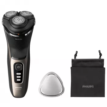 Afeitadora eléctrica Philips 3000 Series S3242/12 — sistema rotatorio de 3 cabezales, afeitado en húmedo y en seco, 60 min. de autonomía, litio-ion