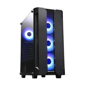 Caja de PC CHIEFTEC GS-01B-OP Torre Negra – cristal templado, ventilador RGB, compatible con ATX/Micro-ATX, GPU hasta 320 mm