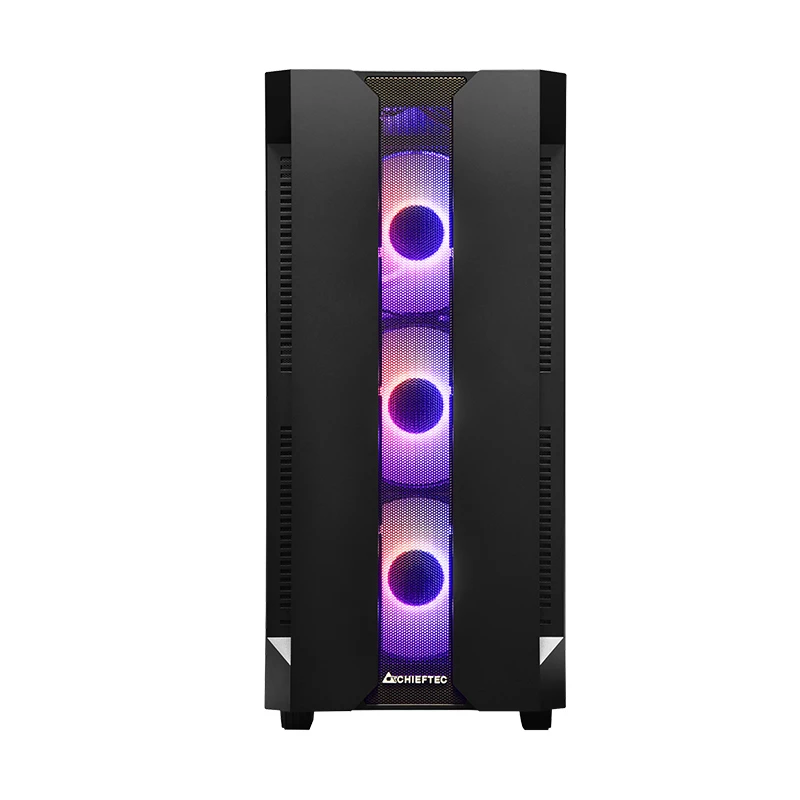 Caja de PC CHIEFTEC GS-01B-OP Torre Negra – cristal templado, ventilador RGB, compatible con ATX/Micro-ATX, GPU hasta 320 mm