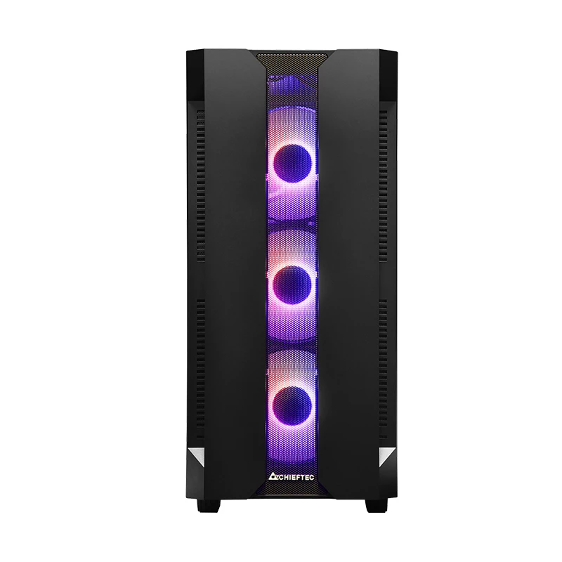 Caja de PC CHIEFTEC GS-01B-OP Torre Negra – cristal templado, ventilador RGB, compatible con ATX/Micro-ATX, GPU hasta 320 mm