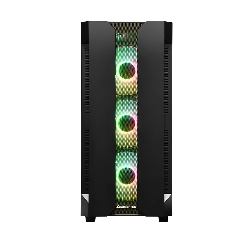 Caja de PC CHIEFTEC GS-01B-OP Torre Negra – cristal templado, ventilador RGB, compatible con ATX/Micro-ATX, GPU hasta 320 mm
