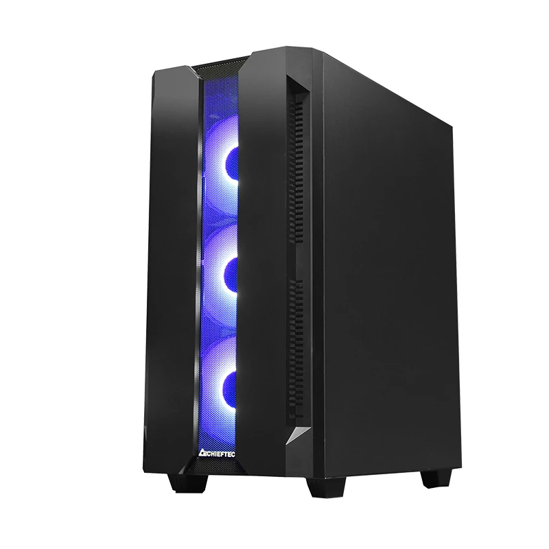Caja de PC CHIEFTEC GS-01B-OP Torre Negra – cristal templado, ventilador RGB, compatible con ATX/Micro-ATX, GPU hasta 320 mm