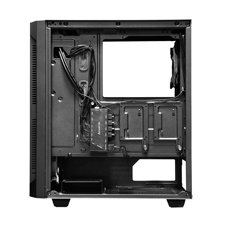 Caja de PC CHIEFTEC GS-01B-OP Torre Negra – cristal templado, ventilador RGB, compatible con ATX/Micro-ATX, GPU hasta 320 mm